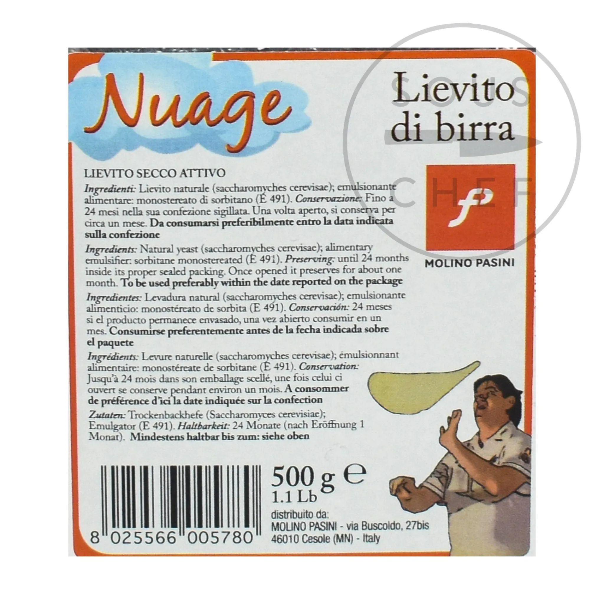 Clearance Molino Pasini Active Dried Yeast, 500g Ingredients Brands|Italian Ingredients