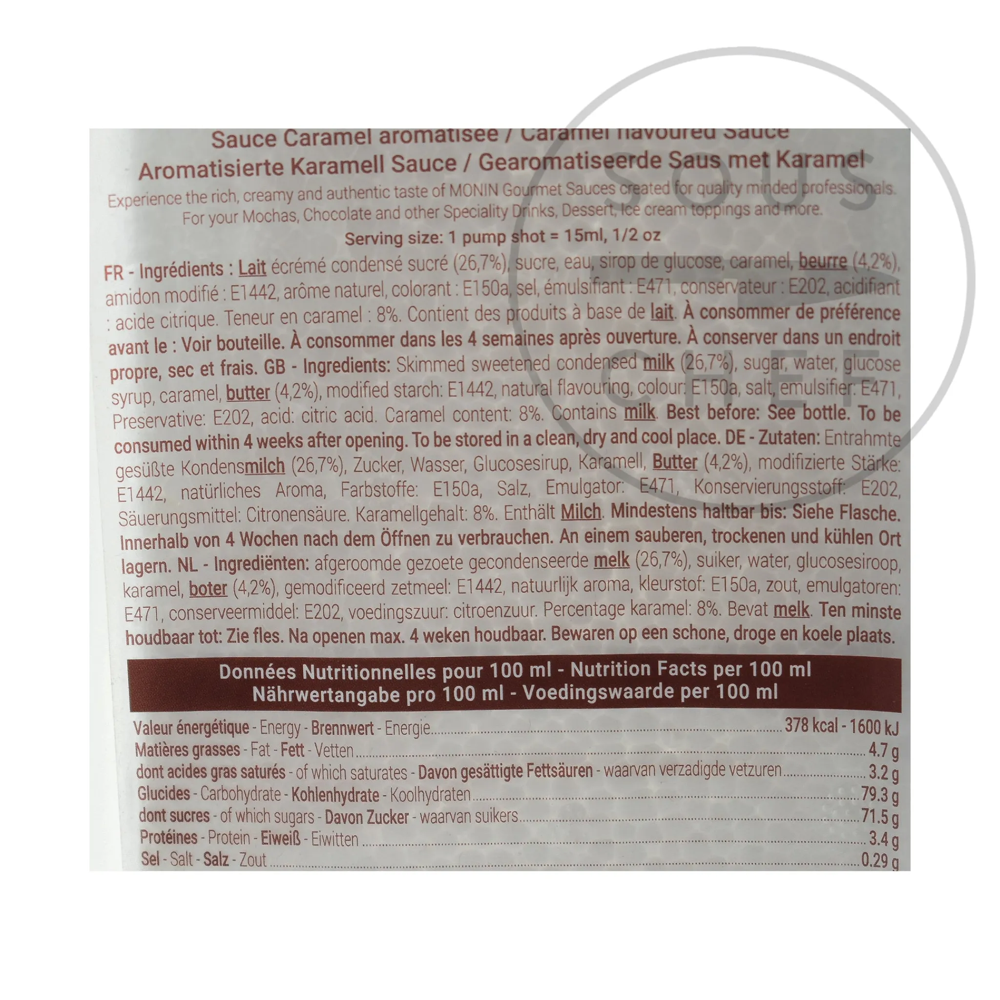 Best Caramel Flavour Sauce, 500ml Ingredients Brands|Sauces & Condiments