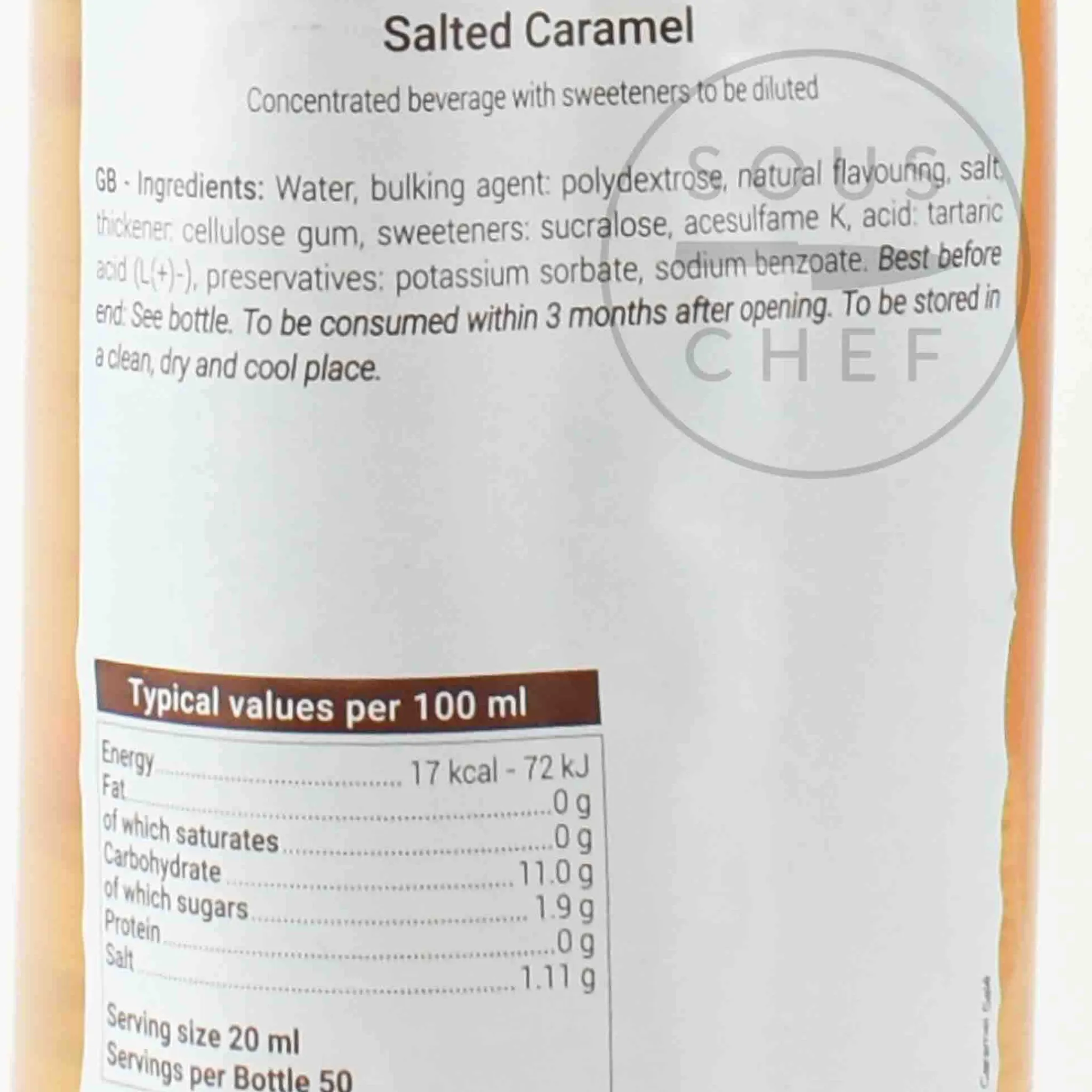 Online No Added Sugar Salted Caramel Syrup, 1 Litre Ingredients Brands|French Ingredients