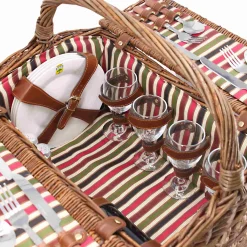 Online Montmarte Red Striped Picnic Hamper, 4 Person Picnicware|Disposable Tableware