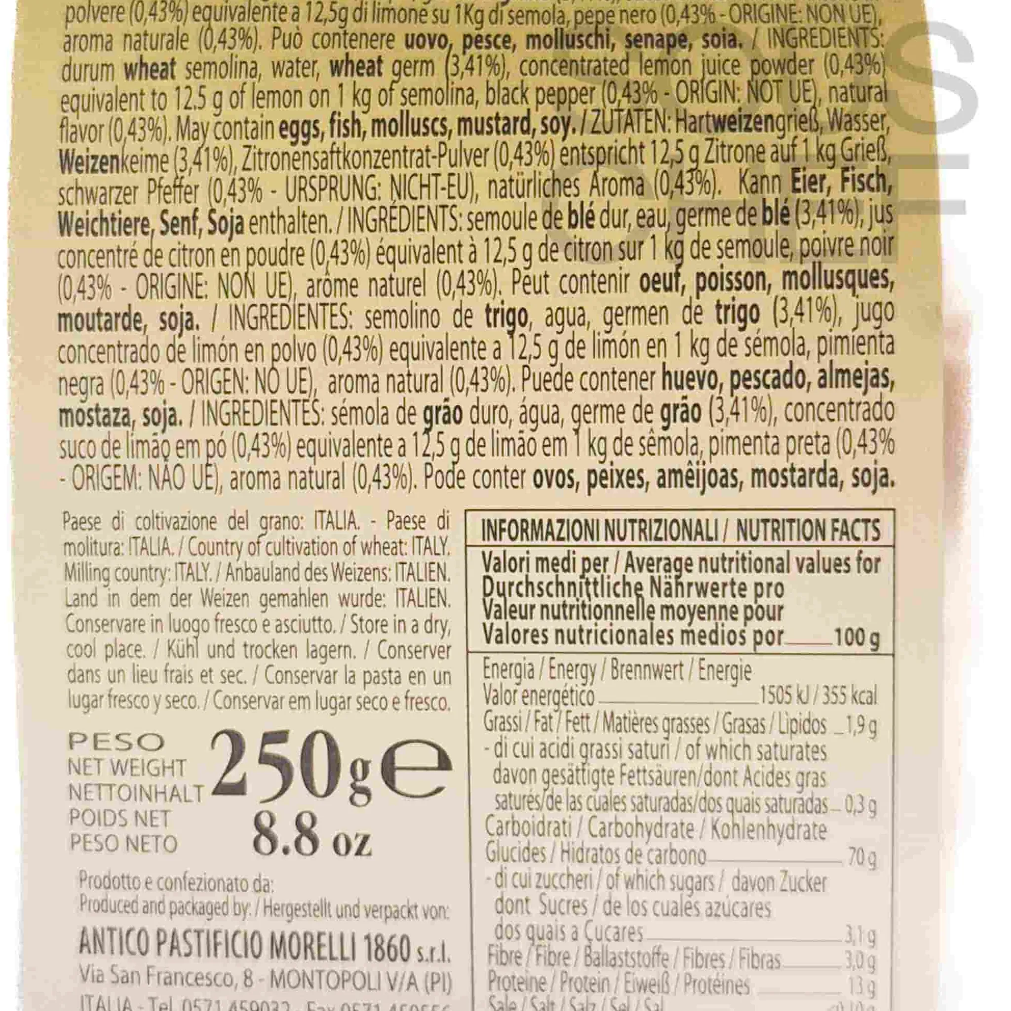 Online Lemon Pepper Linguine Pasta, 250g Italian Ingredients|Pasta, Rice & Beans
