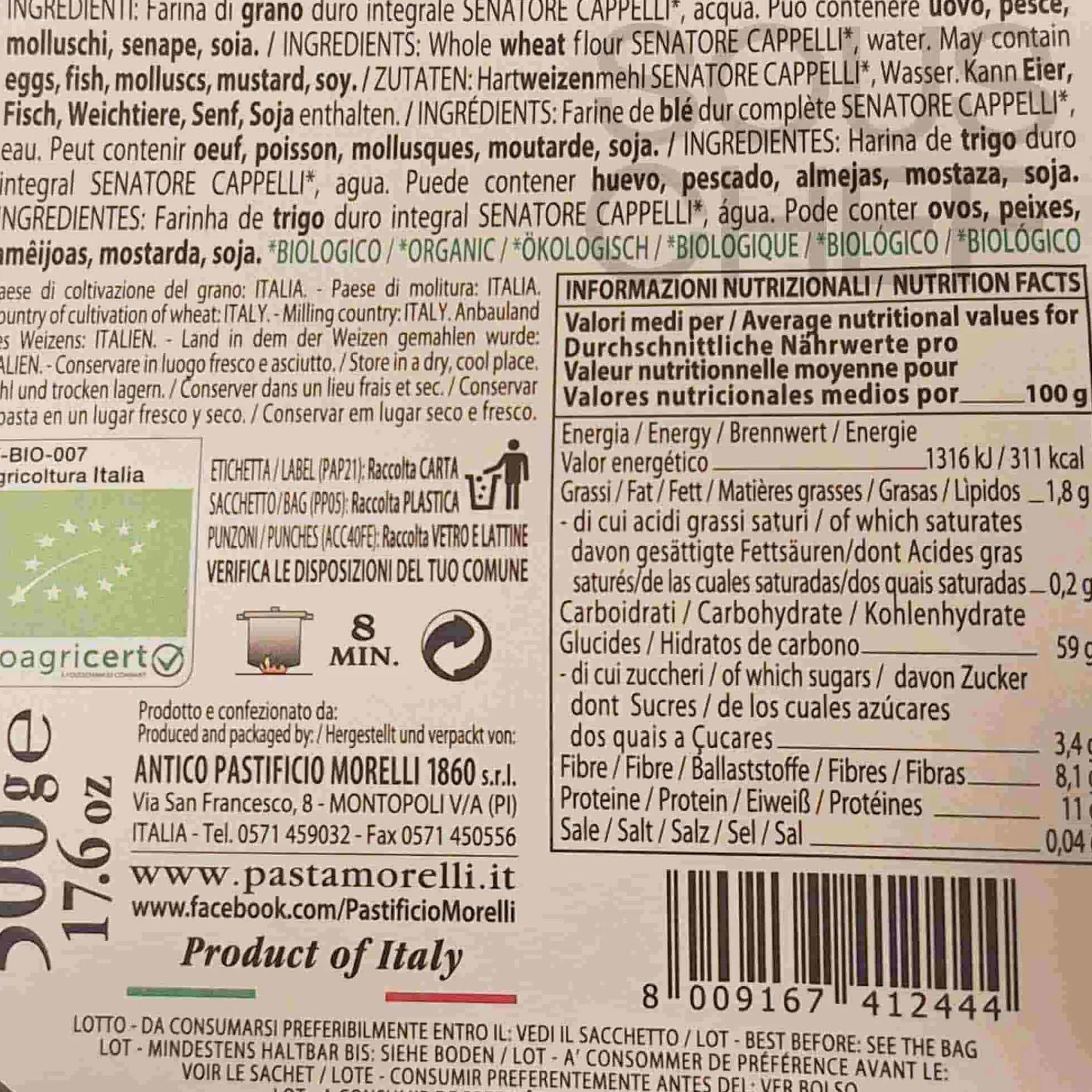Outlet Organic Strozzapreti Senatore Cappelli Wholemeal Pasta, 500g Italian Ingredients|Pasta, Rice & Beans