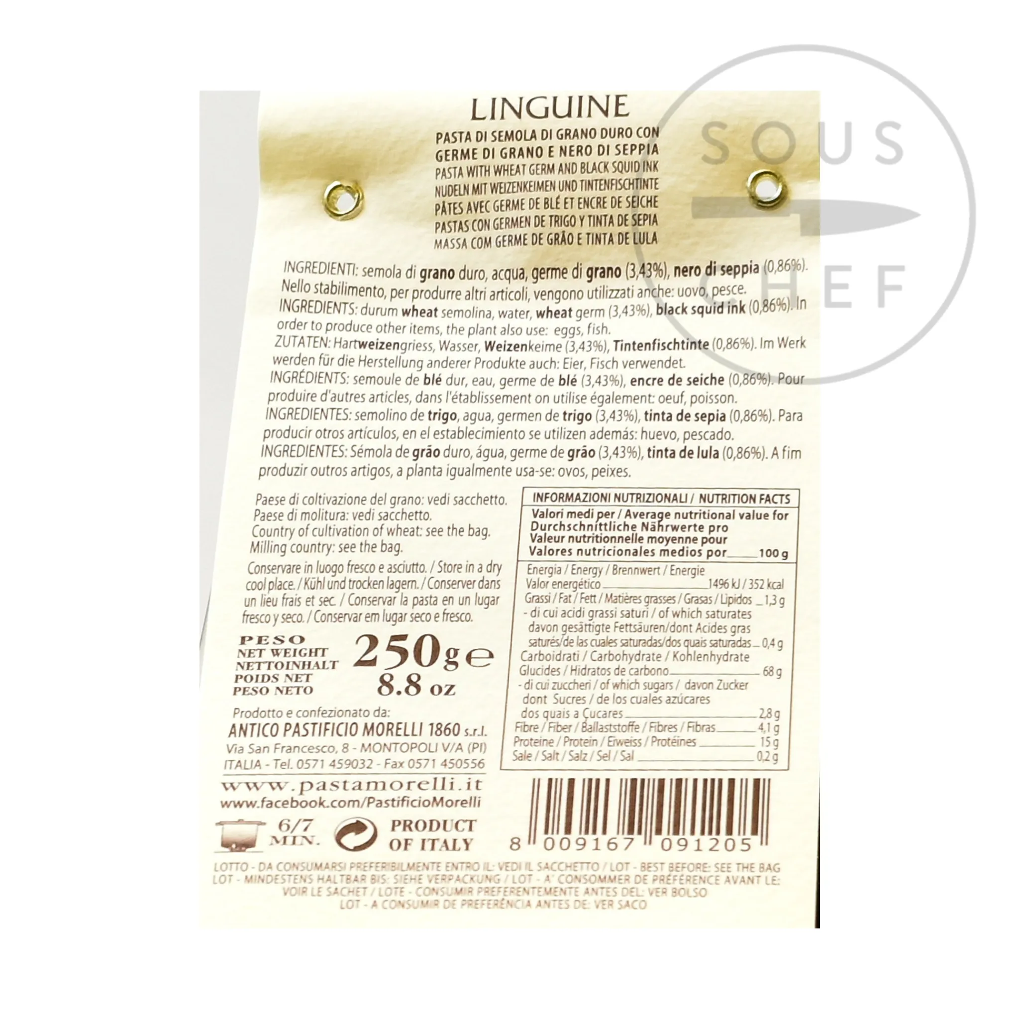 Clearance Squid ink Linguine, 250g Italian Ingredients|Pasta, Rice & Beans