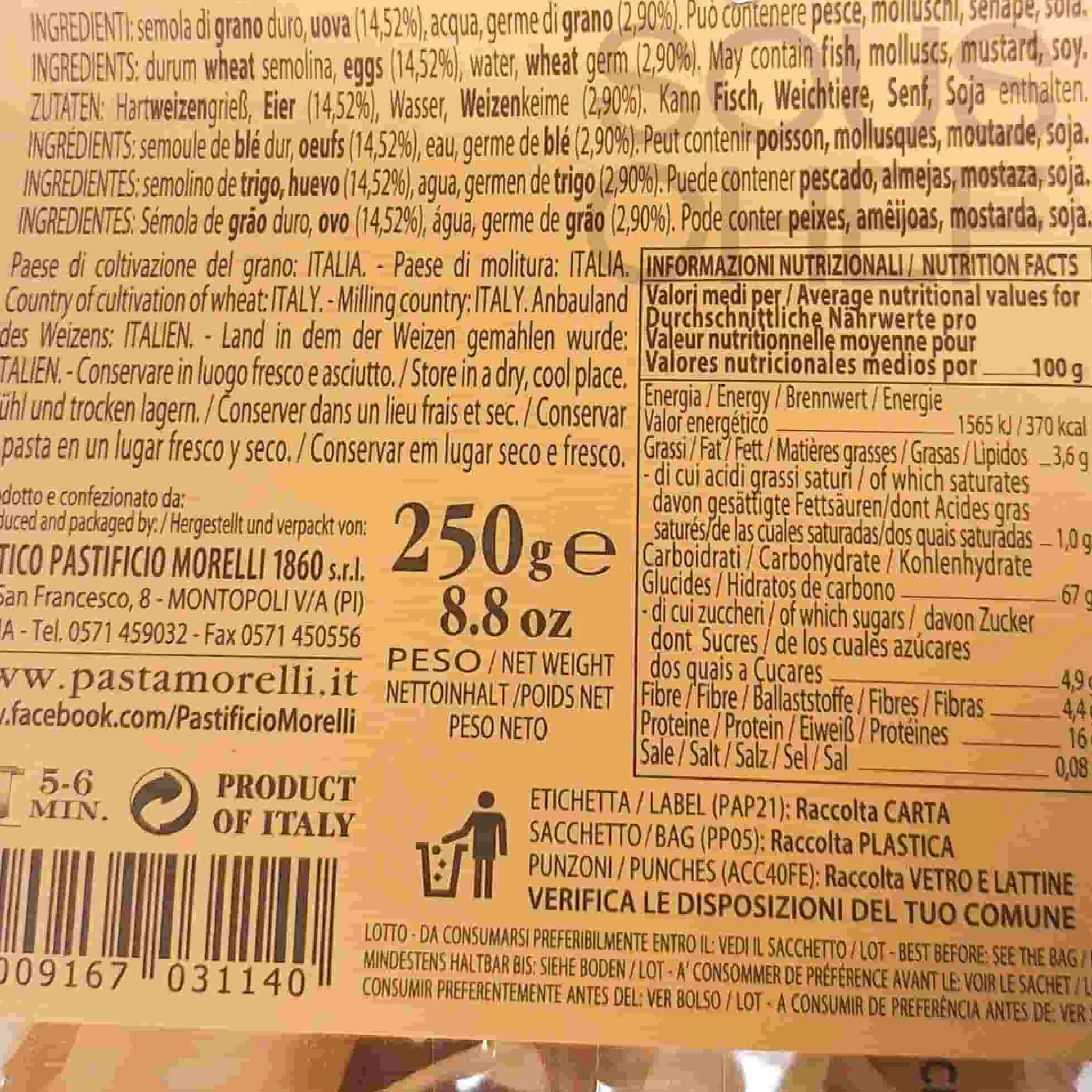 Discount Straccetti Eggs Pasta, 250g Italian Ingredients|Pasta, Rice & Beans