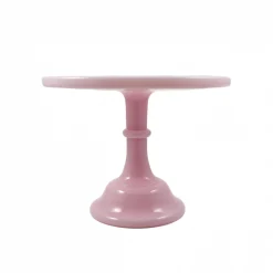 Discount Pink Milk Glass Cake Stand 10" Serveware|American Ingredients