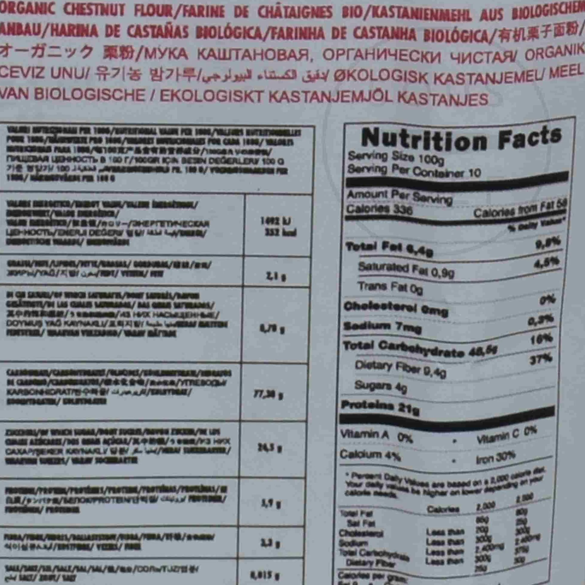 Organic Chestnut Flour, 500g Ingredients Brands|Baking Ingredients