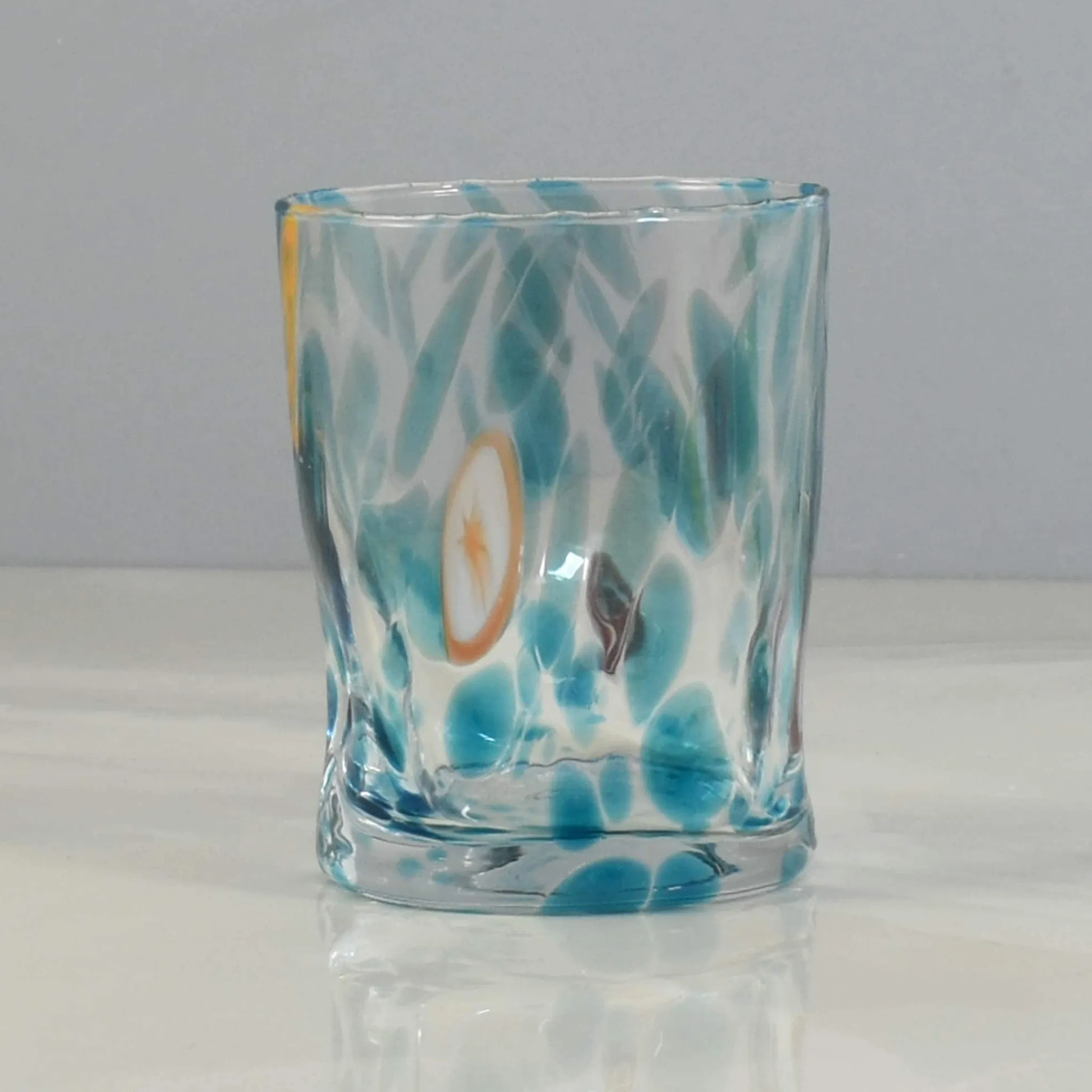 Discount Murano Glass Tumbler, Aquamarine Table Setting|Drinking Glasses