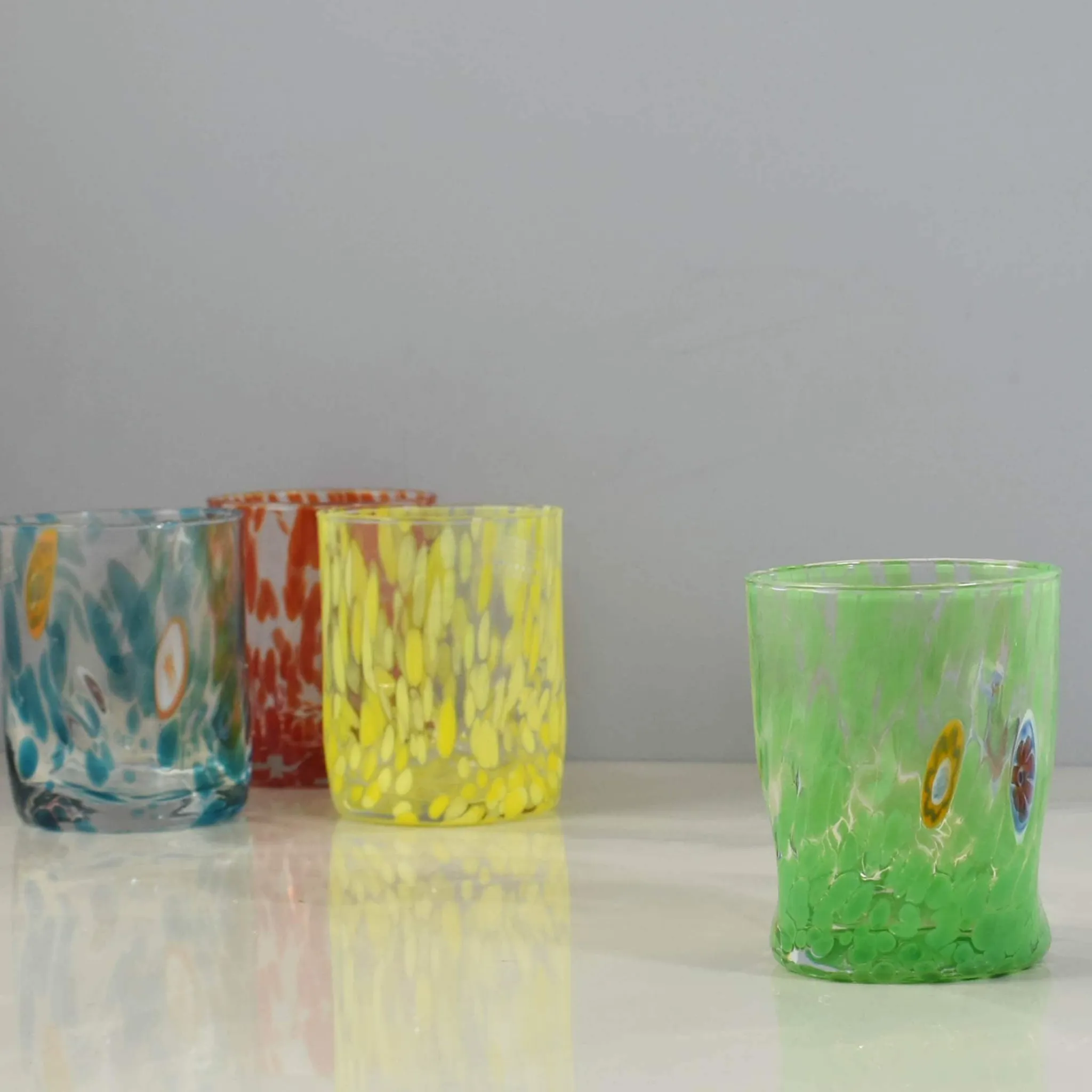 Best Murano Glass Tumbler, Green Table Setting|Drinking Glasses