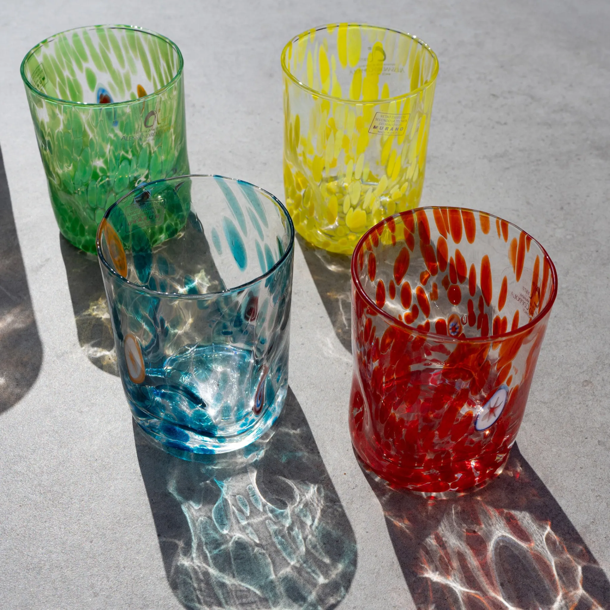 Online Murano Glass Tumbler, Orange Table Setting|Drinking Glasses