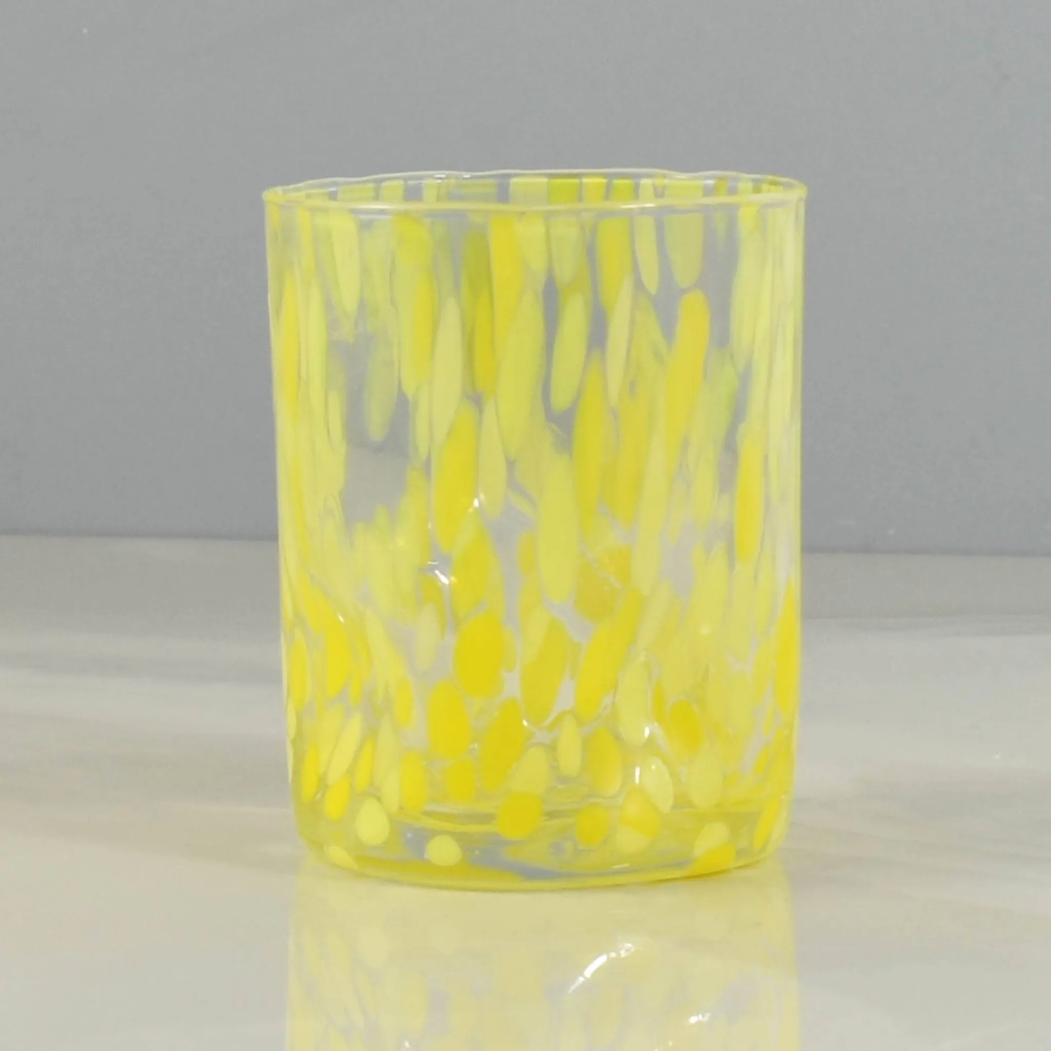 Clearance Murano Glass Tumbler, Yellow Table Setting|Drinking Glasses
