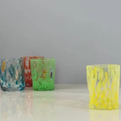 Clearance Murano Glass Tumbler, Yellow Table Setting|Drinking Glasses