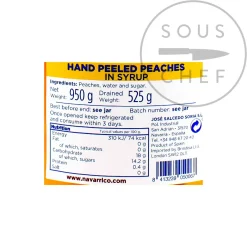 Clearance Hand-Peeled Peach Halves in Syrup, 950g Ingredients Brands|Spanish Ingredients