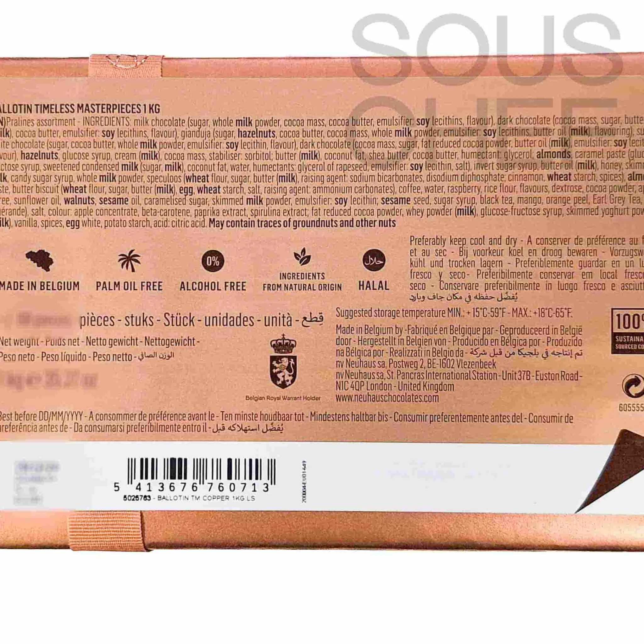 Discount Belgian Chocolate Ballotin Timeless Masterpieces Ingredients Brands|Chocolate & Sweets