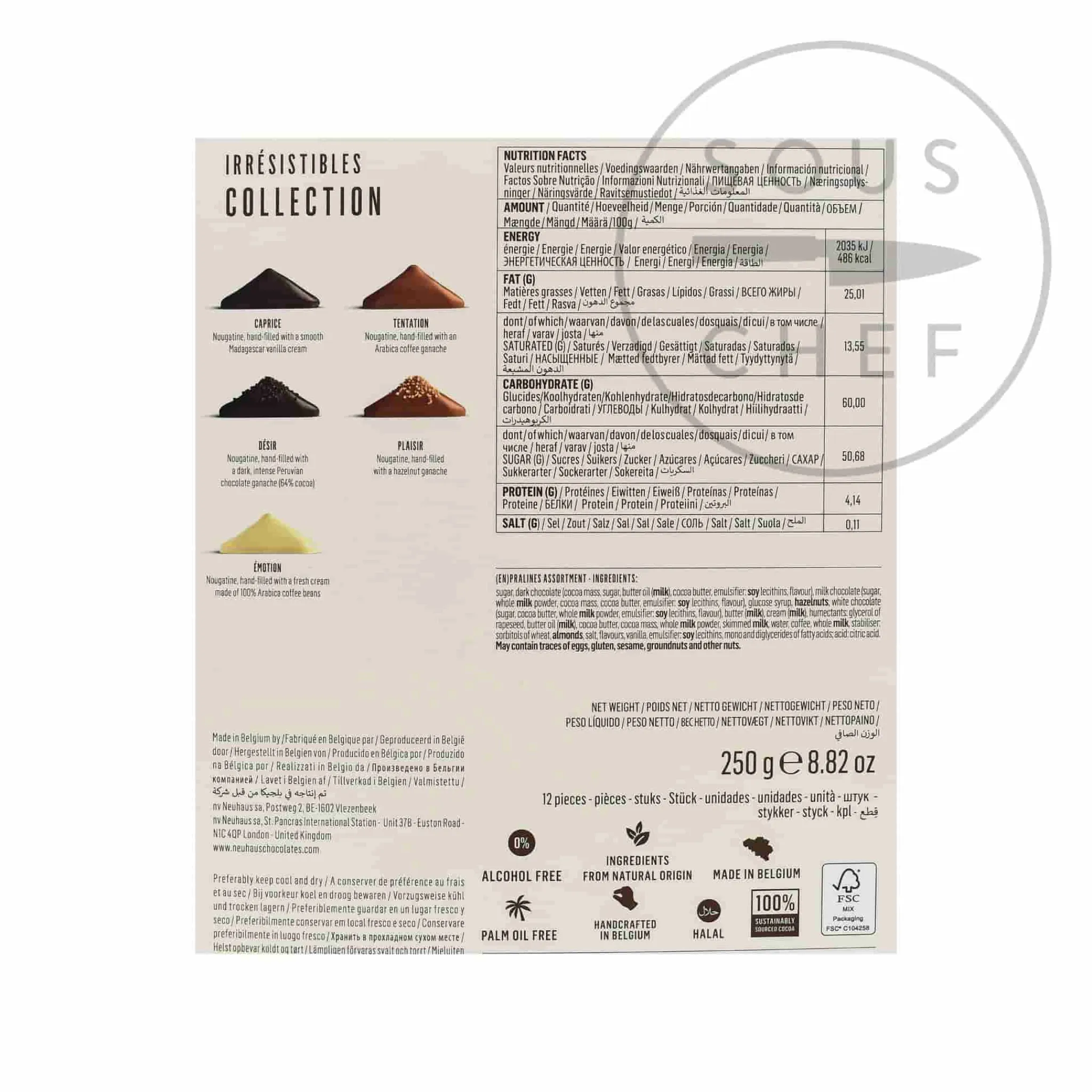 Discount "Irresistibles" Belgian Chocolate Selection, 250g Ingredients Brands|French Ingredients