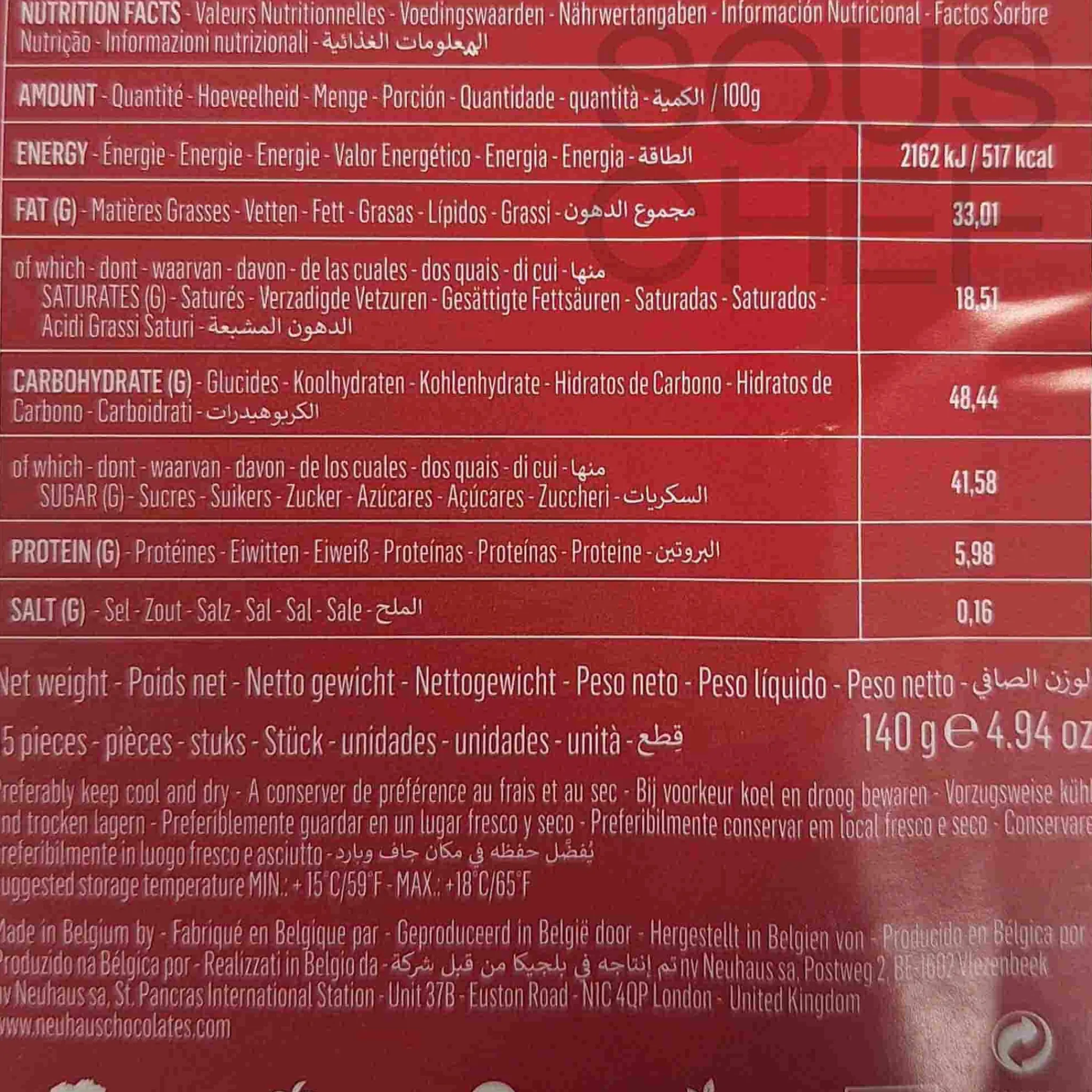 Hot Love Letter Box of Chocolates, 140g Ingredients Brands|Chocolate & Sweets