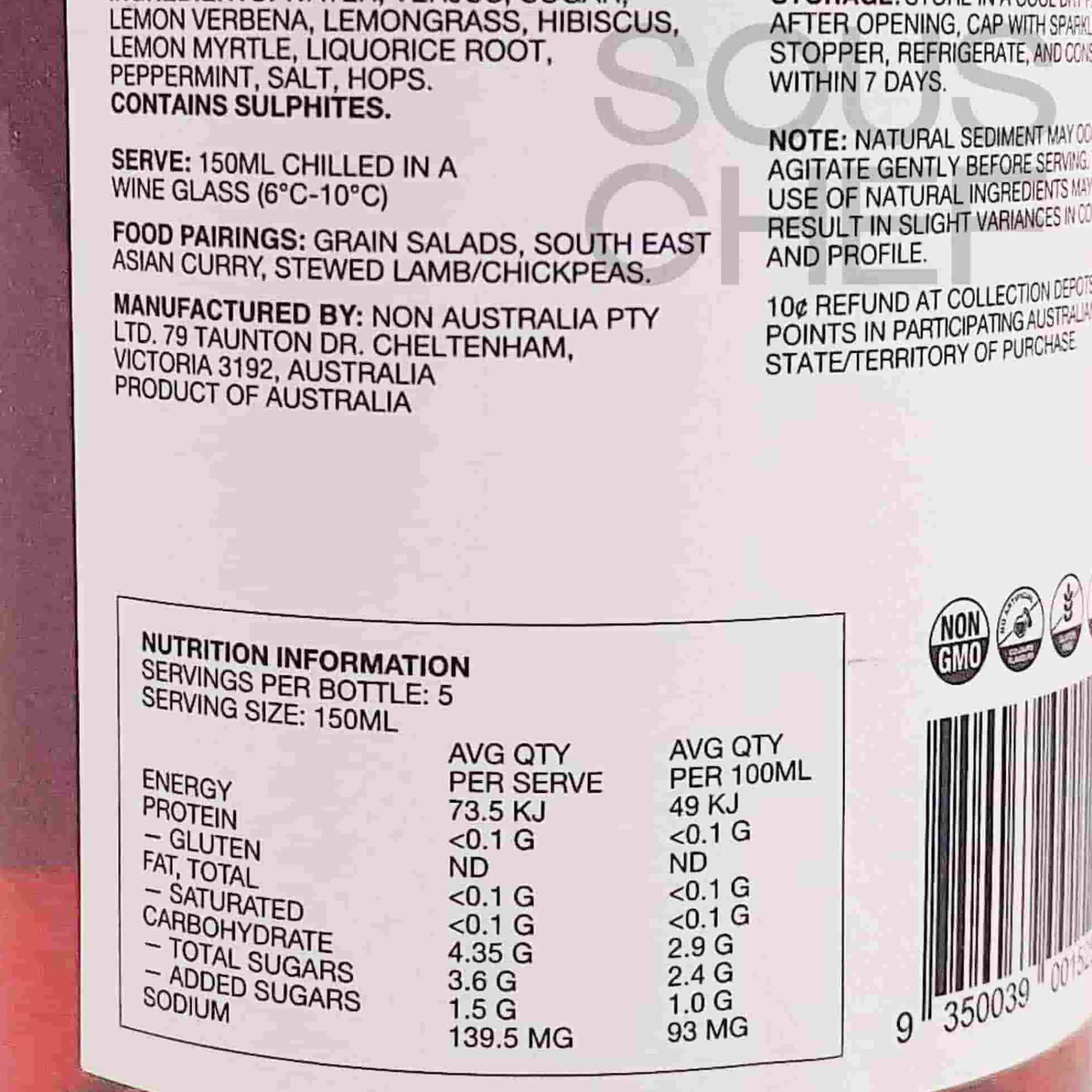 New 5 Lemon Marmalade & Hibiscus Alcoholic Wine, 750ml Ingredients Brands|Drinks