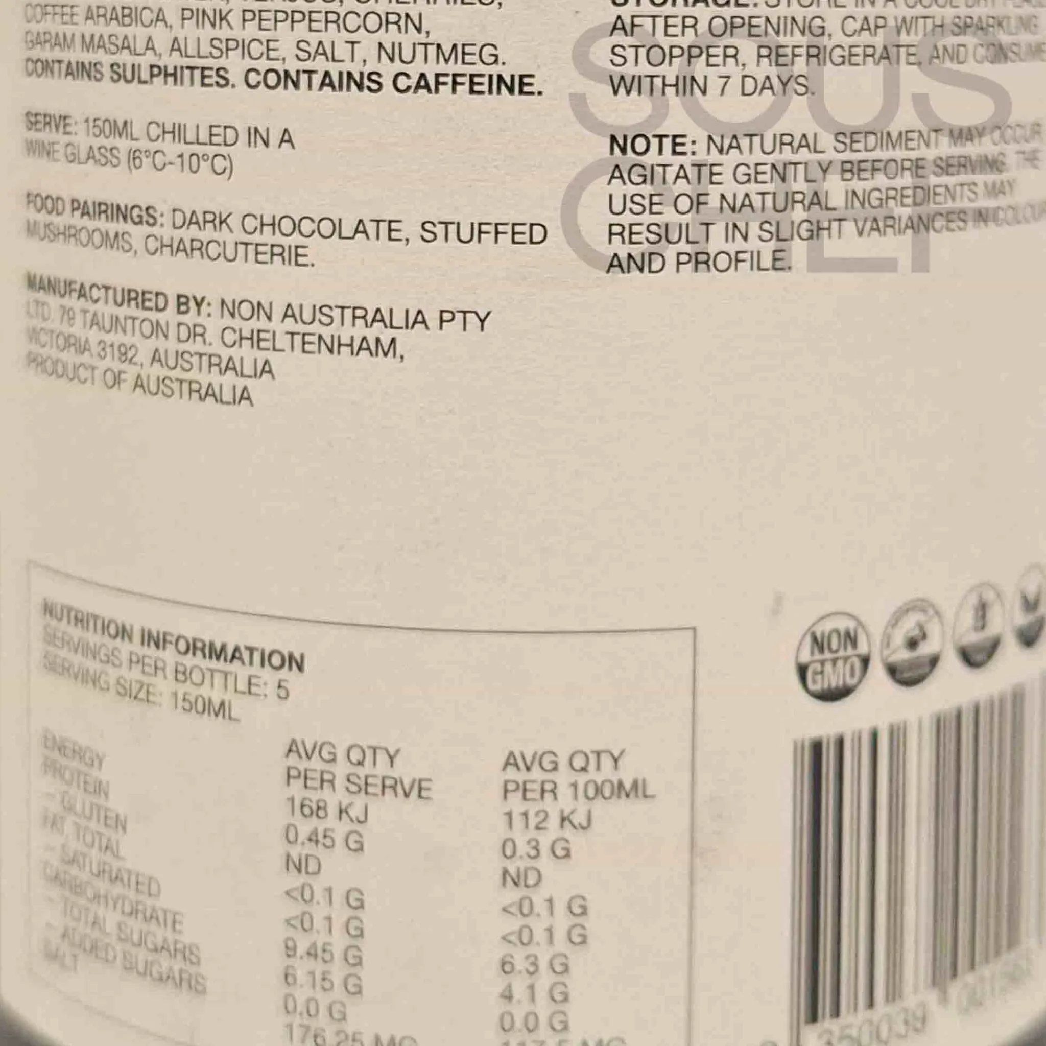 7 Stewed Cherry & Coffee Alcoholic Wine, 750ml Ingredients Brands|Drinks