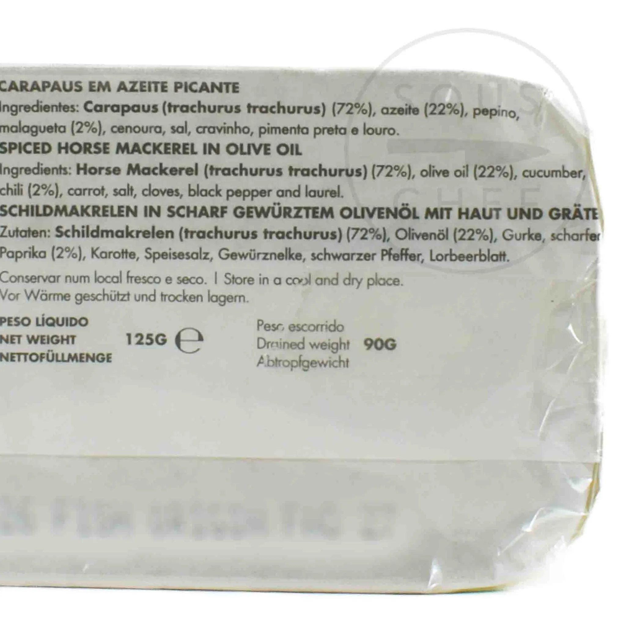 Sale Spicy Horse Mackerel in Olive Oil, 125g Ingredients Brands|Tinned Fish & Seafood