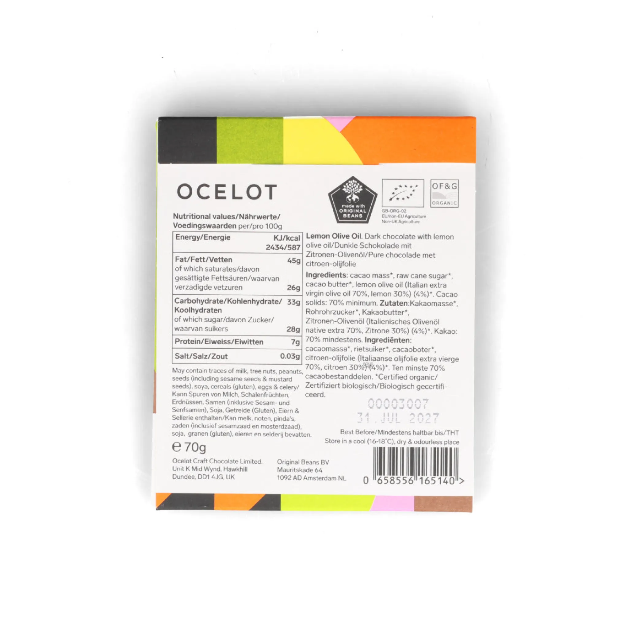Sale Organic Dark Chocolate & Lemon Olive Oil Chocolate Bar, 70g Ingredients Brands|Chocolate & Sweets