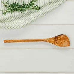 Clearance Olive Wood Corner Spoon, 30cm Middle Eastern Ingredients|Kitchen Tools & Utensils