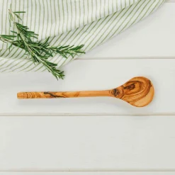 Clearance Olive Wood Round Spoon, 30cm Middle Eastern Ingredients|Kitchen Tools & Utensils