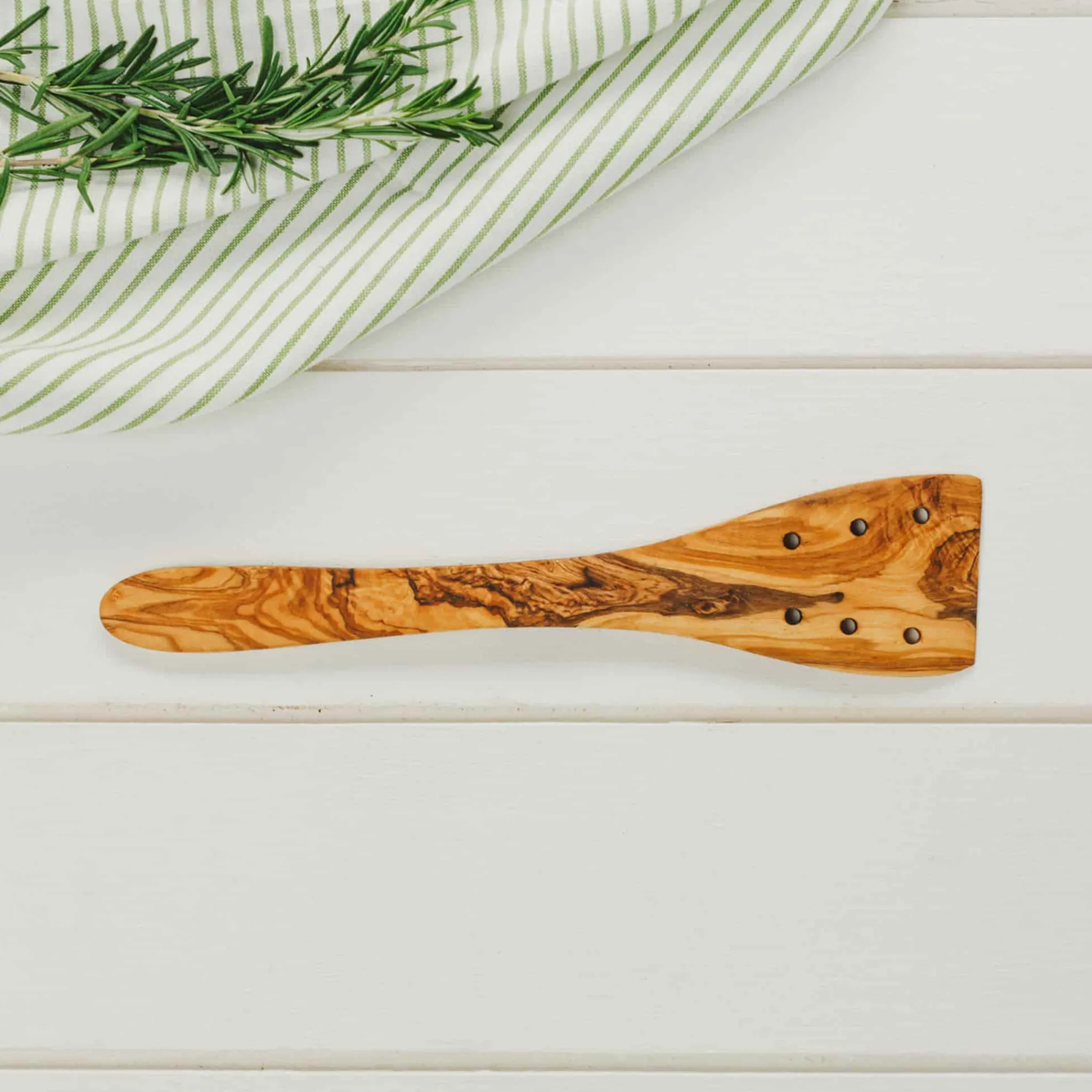 Best Olive Wood Spatula with Holes, 30cm Middle Eastern Ingredients|Kitchen Tools & Utensils