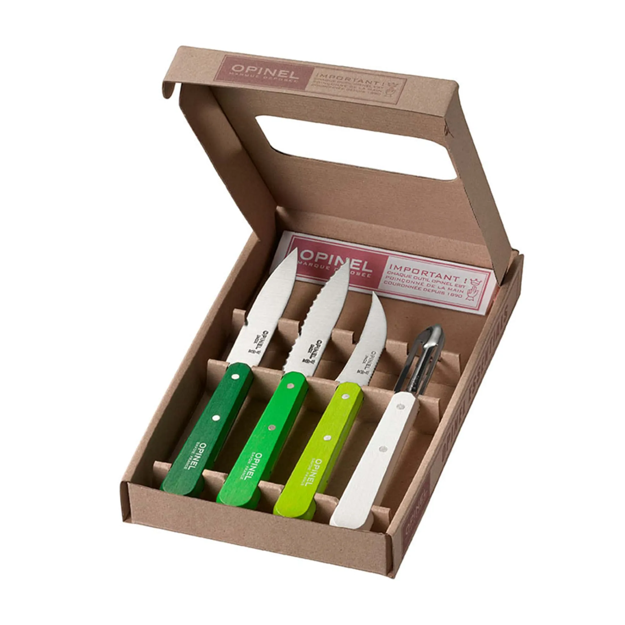 Hot Kitchen Essentials 4 Knife Set - Greens French Ingredients|Kitchen Knives