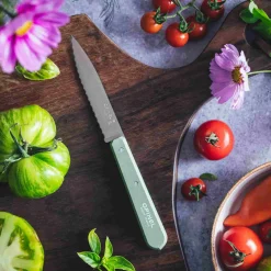 Sale No 113 Sage Beechwood Handle Serrated Paring Knife, 10cm Kitchen Knives