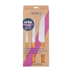 Clearance Parallele Olive Wood Knife Trio Kitchen Knives