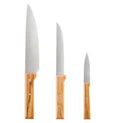Clearance Parallele Olive Wood Knife Trio Kitchen Knives