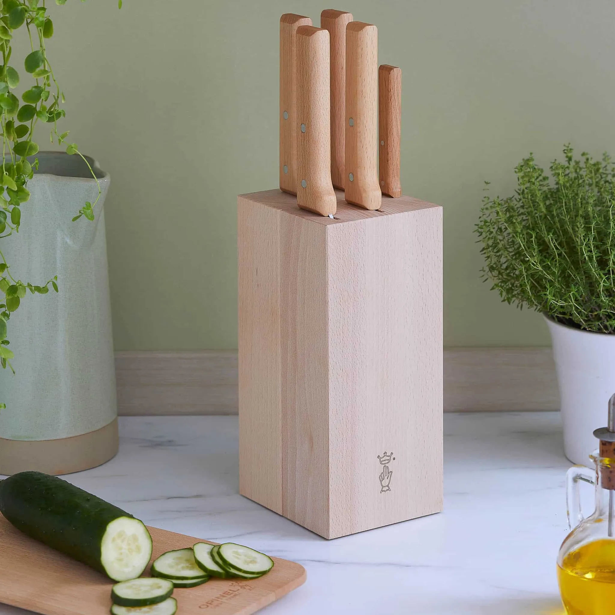 Clearance Parallele 5 Piece Knife Block Set Kitchen Knives