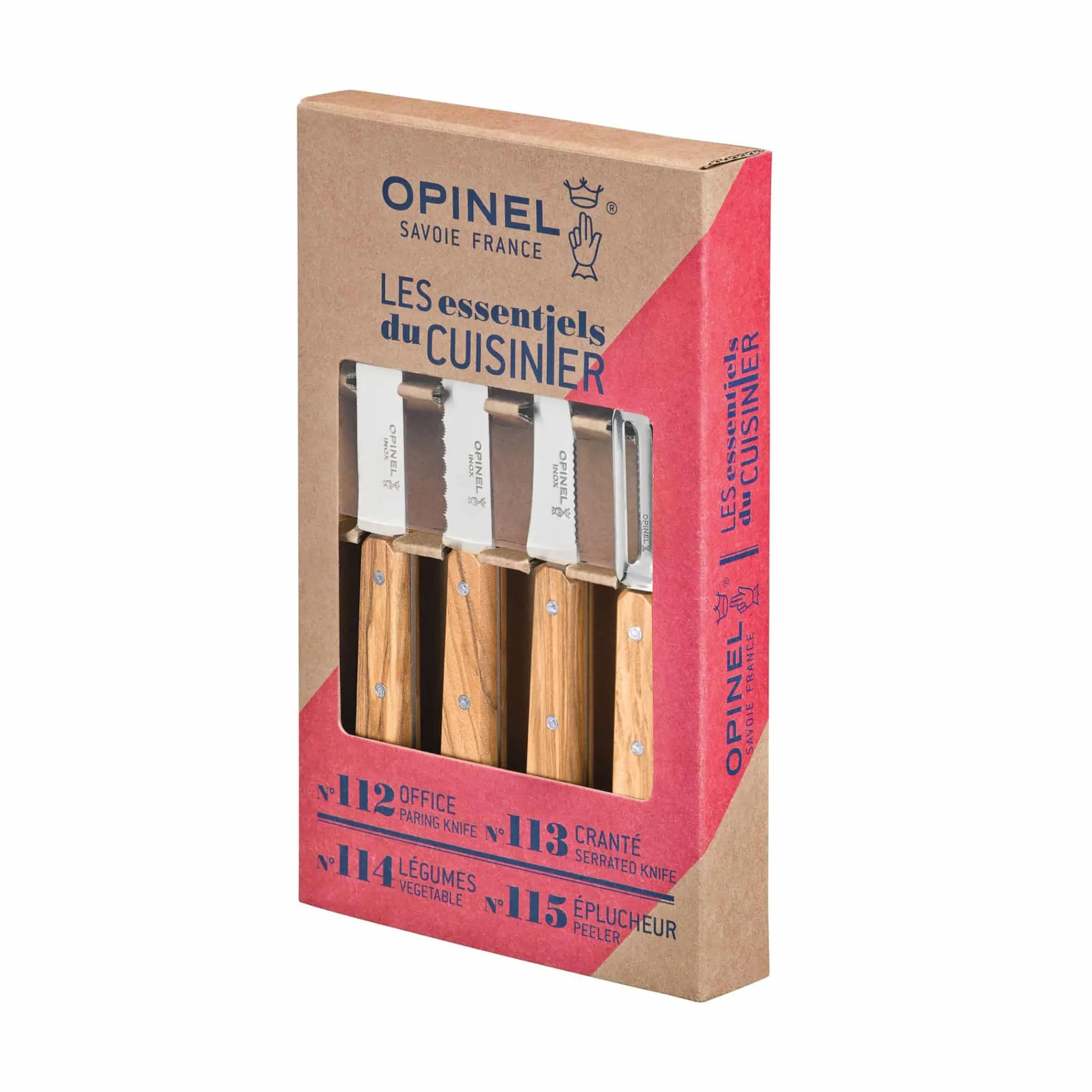 Discount 4 Piece Olive Wood Handle Kitchen Essentials Knife Set Kitchen Knives