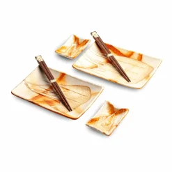 Hot Orenji Sushi Serving Set Japanese Ingredients|Plates