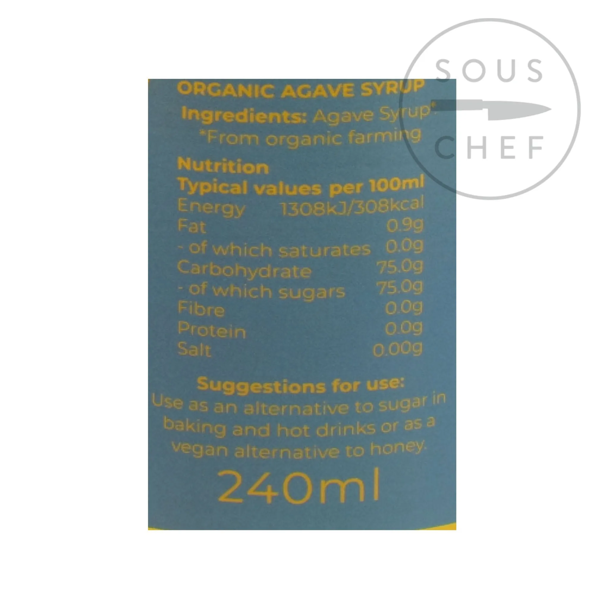 Clearance Organic Agave Syrup, 240ml Ingredients Brands|Baking Ingredients