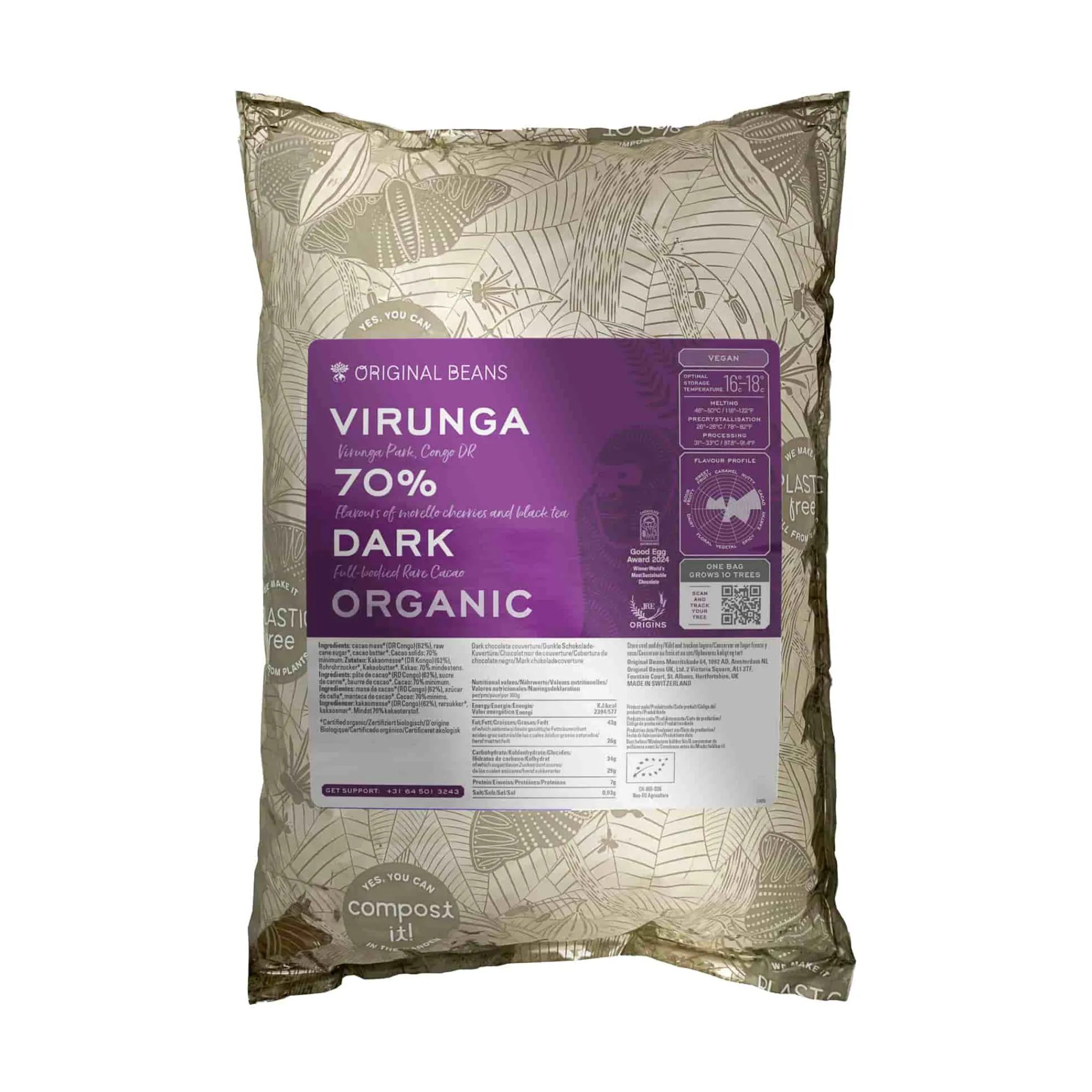 Clearance 70% Cru Virunga Congo Dark Couverture Chocolate, 2kg Ingredients Brands|Chocolate & Sweets