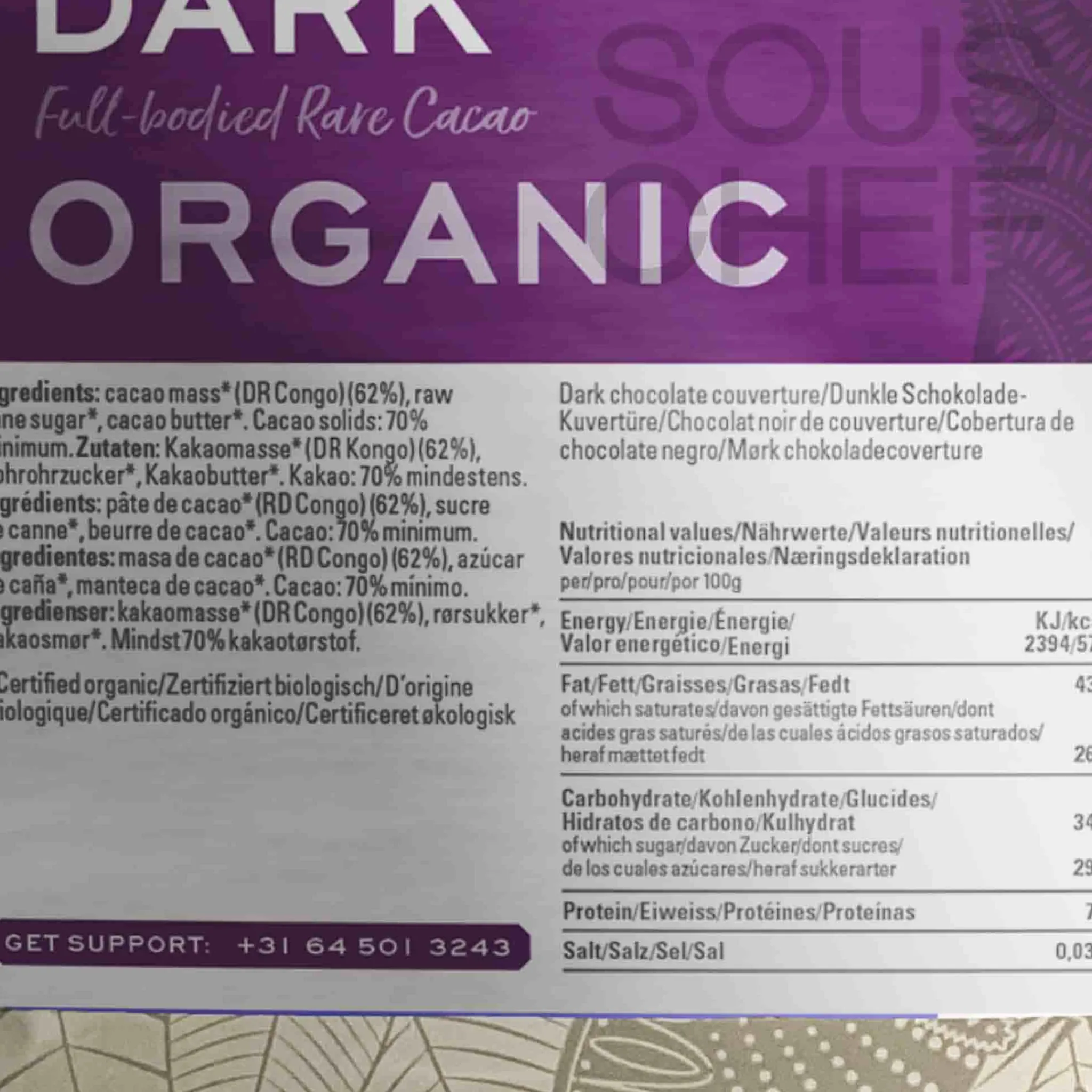 Clearance 70% Cru Virunga Congo Dark Couverture Chocolate, 2kg Ingredients Brands|Chocolate & Sweets