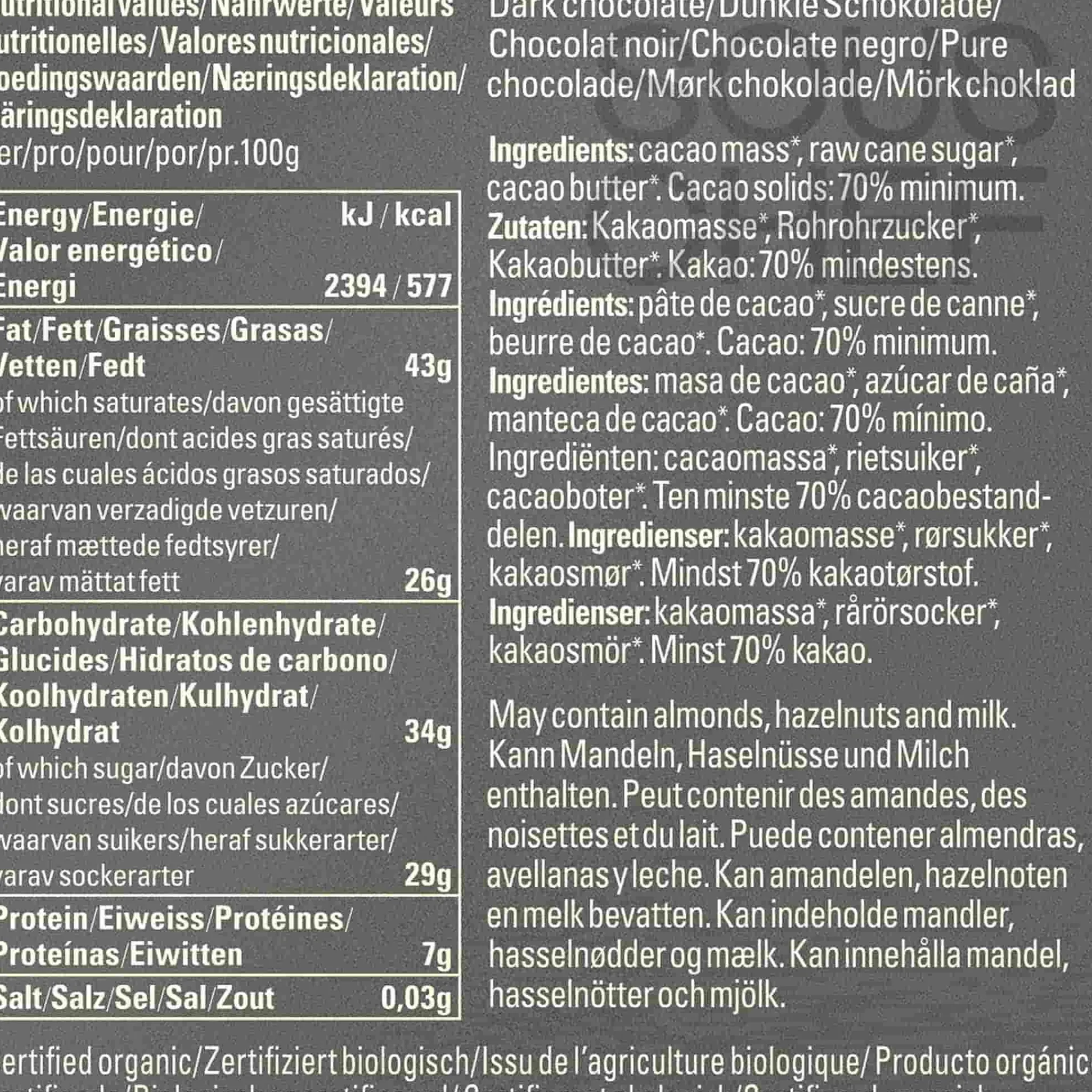 Best 70% Cru Virunga Dark Chocolate Bar, 70g Chocolate & Sweets|Ingredients Brands