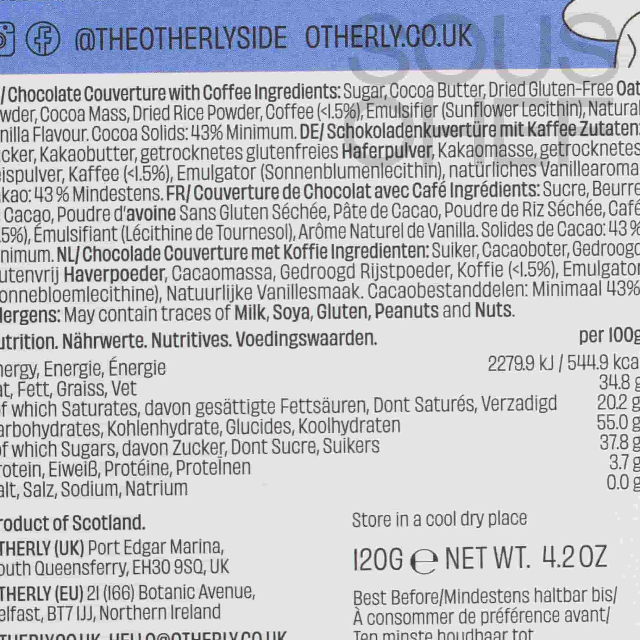 Hot Cold Brew Coffee Oatm*lk Chocolate Bar, 120g Ingredients Brands|Chocolate & Sweets
