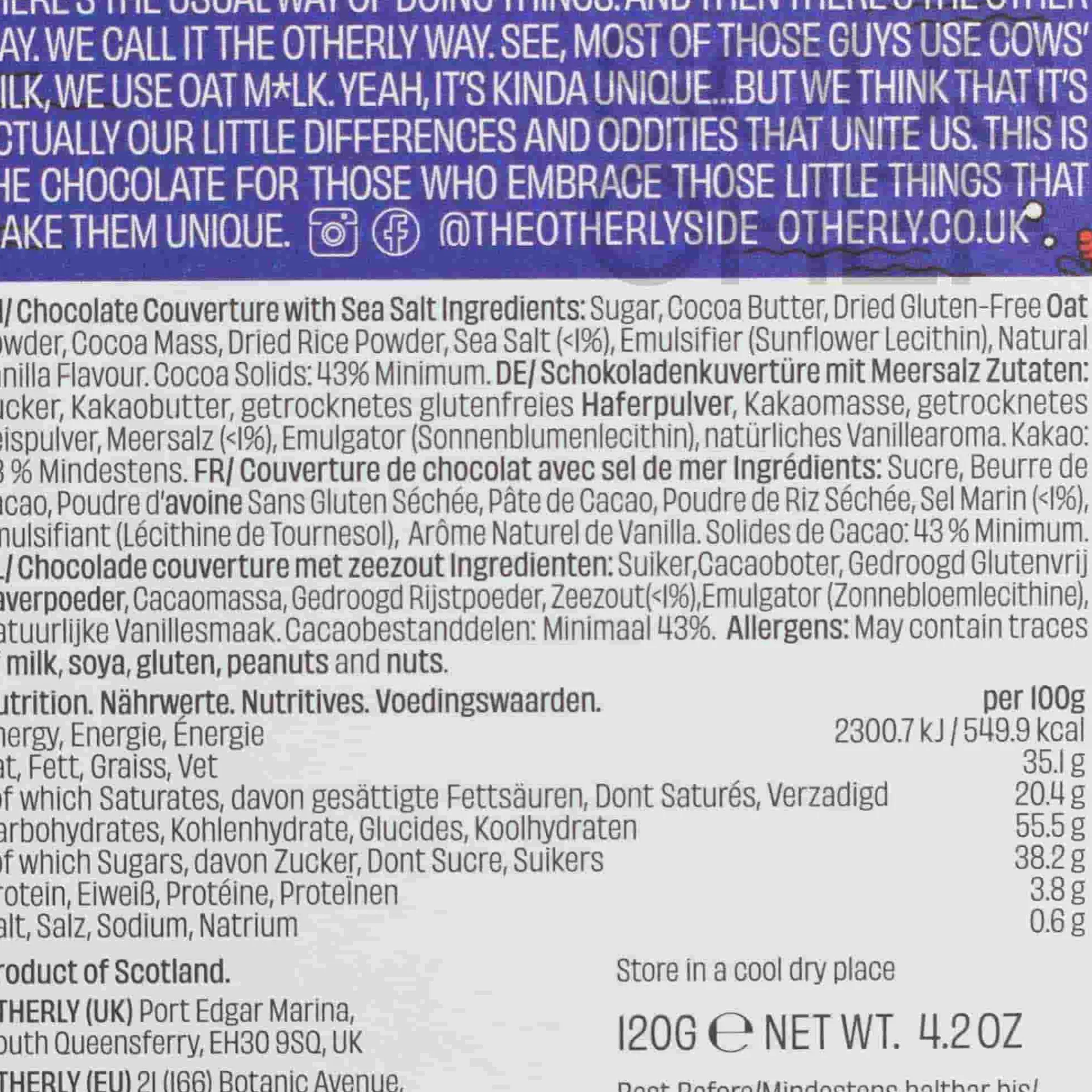 Best Sea Salt Oatm*lk Chocolate Bar, 120g Ingredients Brands|Chocolate & Sweets