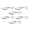 Sale Pack of 6 Porcelain Canape Spoon with Circle Handle, 10cm Serveware|Canape Supplies