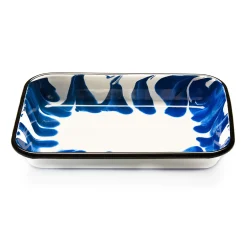 Clearance Paintstroke Enamel Roasting & Serving Dish, Blue & White Baking Supplies & Equipment