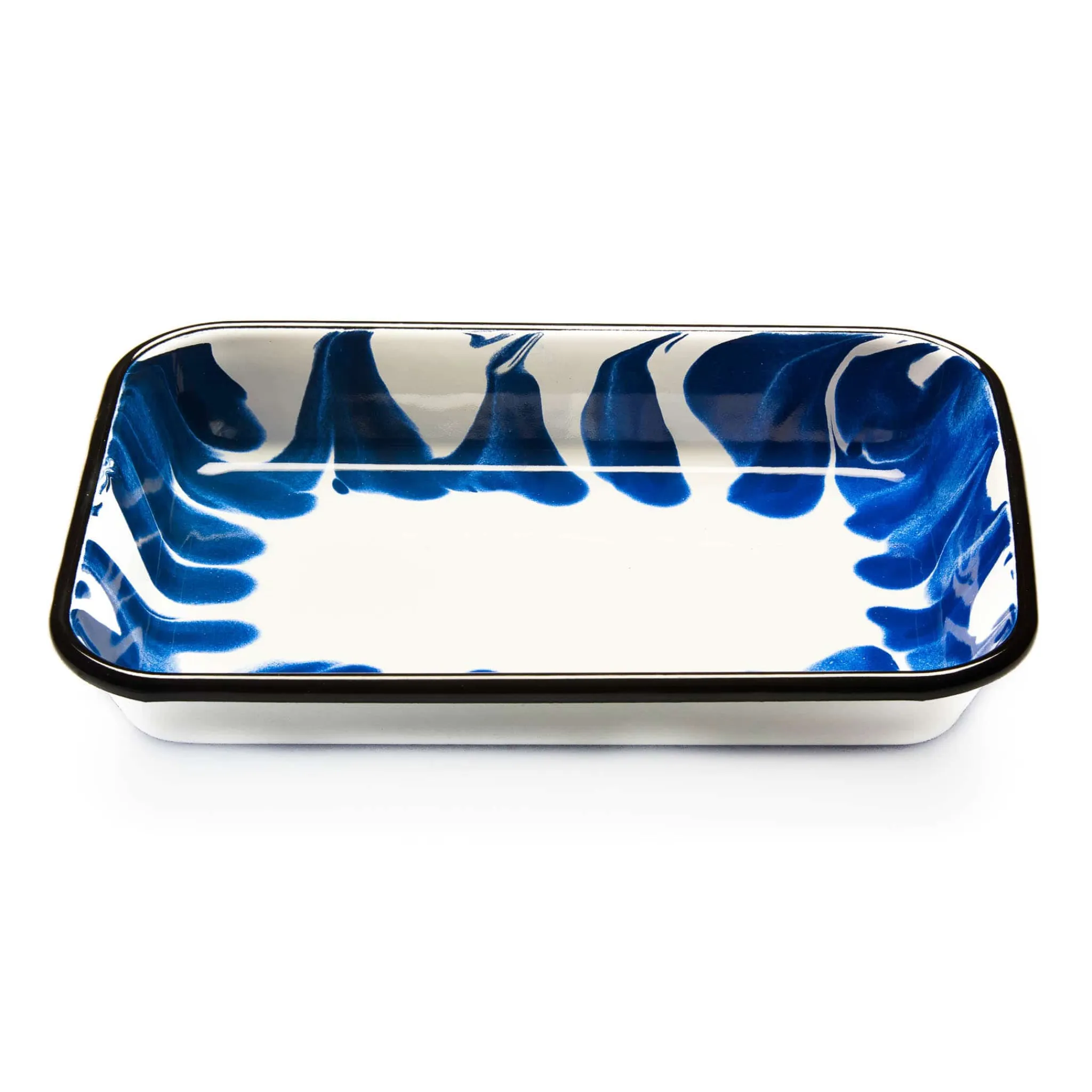 Clearance Paintstroke Enamel Roasting & Serving Dish, Blue & White Baking Supplies & Equipment
