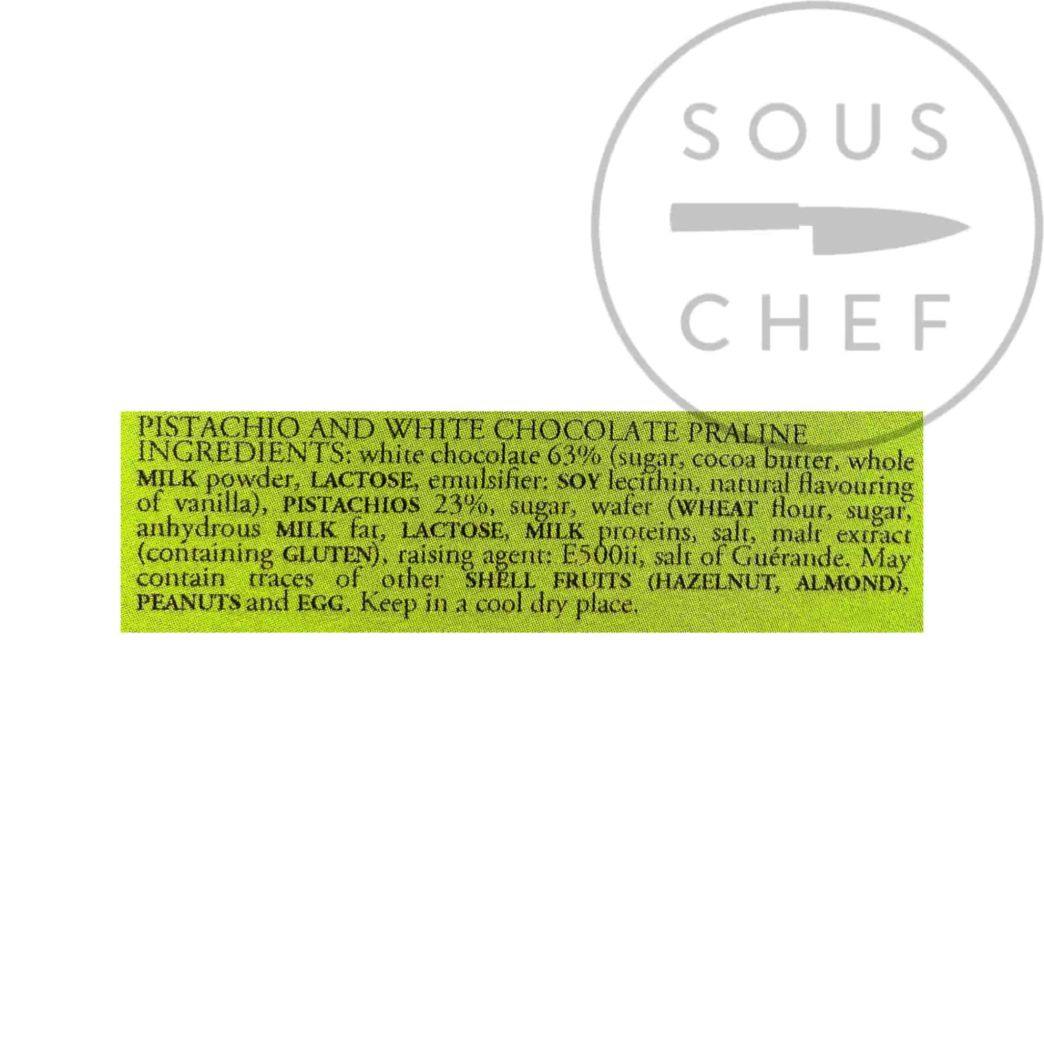 Outlet Pistachio and White Chocolate Pralines, 100g Ingredients Brands|Italian Ingredients