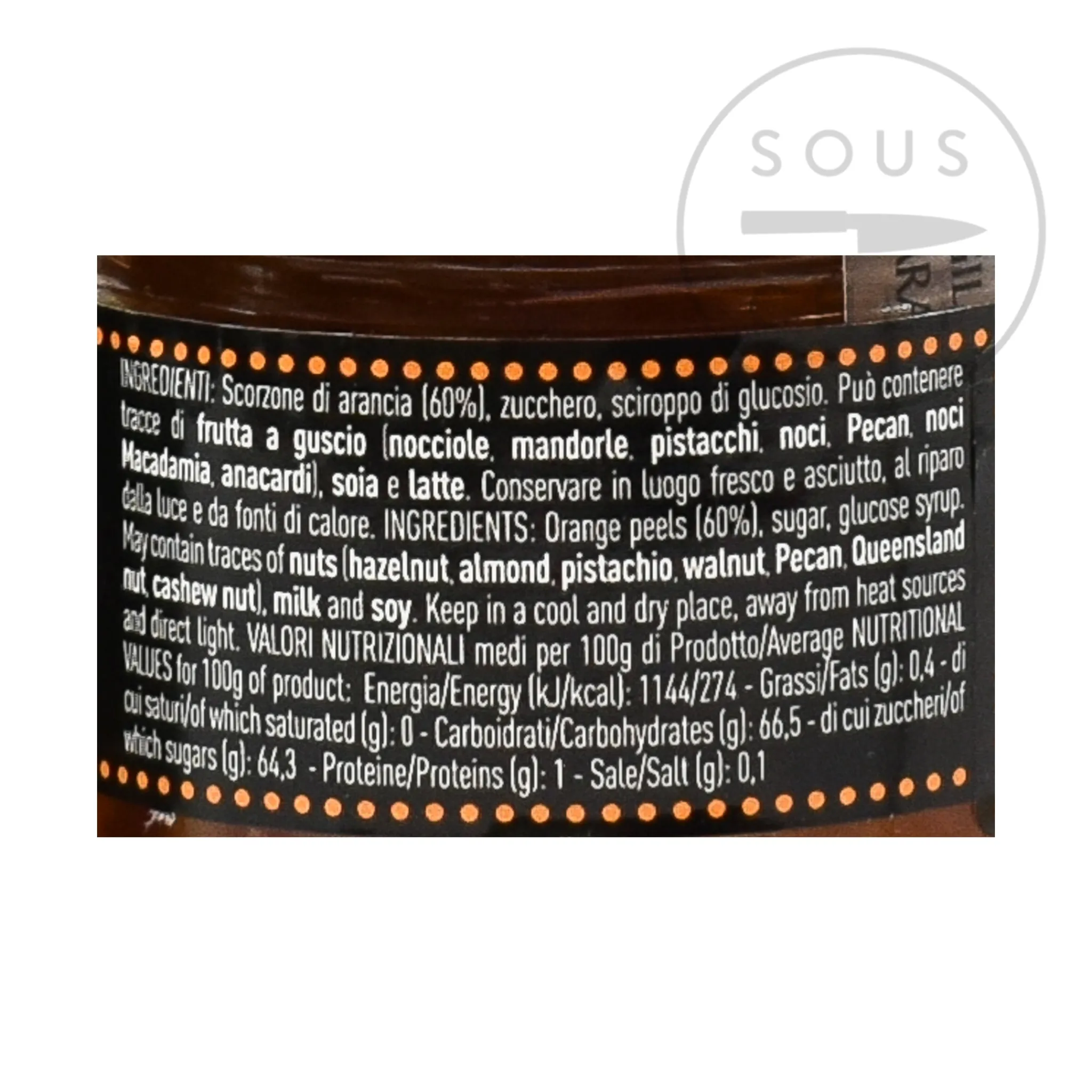 Outlet Sicilian Candied Orange in Small Cubes, 260g Italian Ingredients|Jam, Honey & Spreads