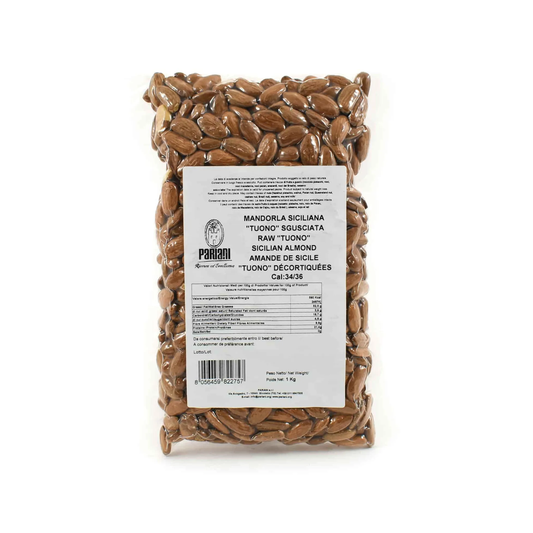 Online Sicilian Tuono Almond Size 34/36 Raw, 1kg Ingredients Brands|Italian Ingredients