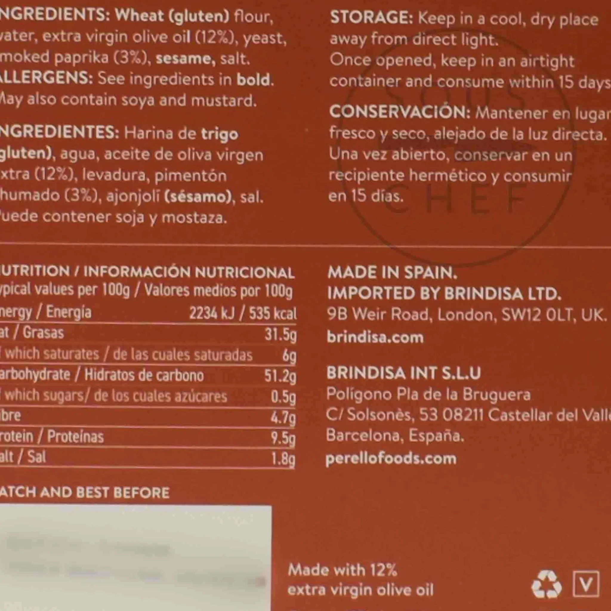 New Paprika Olive Oil Regana Crackers, 150g Ingredients Brands|Spanish Ingredients