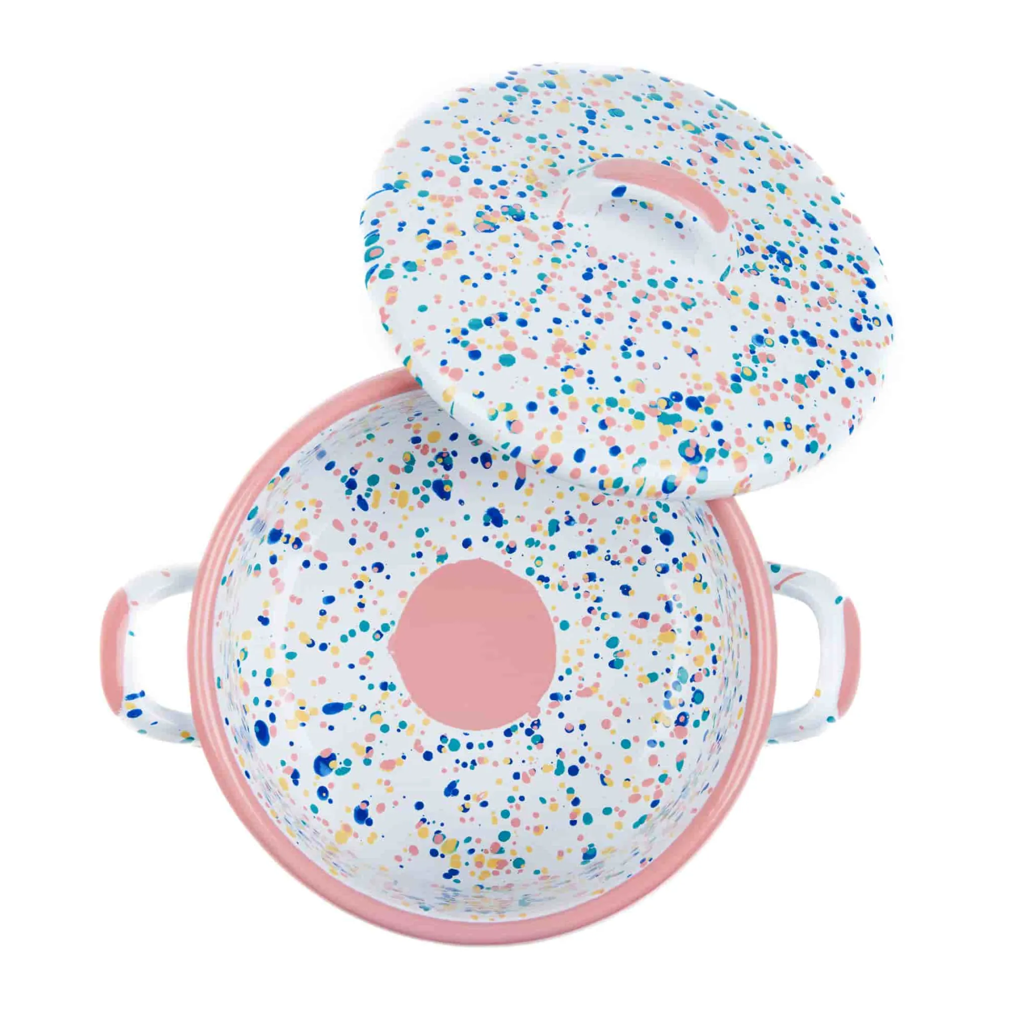 Sale Pink Dot Enamel Casserole with Lid, 18cm Pots & Pans