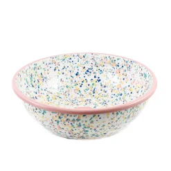 Clearance Pink Dot Enamel Large Salad Bowl, 32cm Tableware Brands|Crockery & Dinnerware