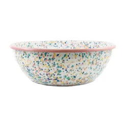 Clearance Pink Dot Enamel Large Salad Bowl, 32cm Tableware Brands|Crockery & Dinnerware