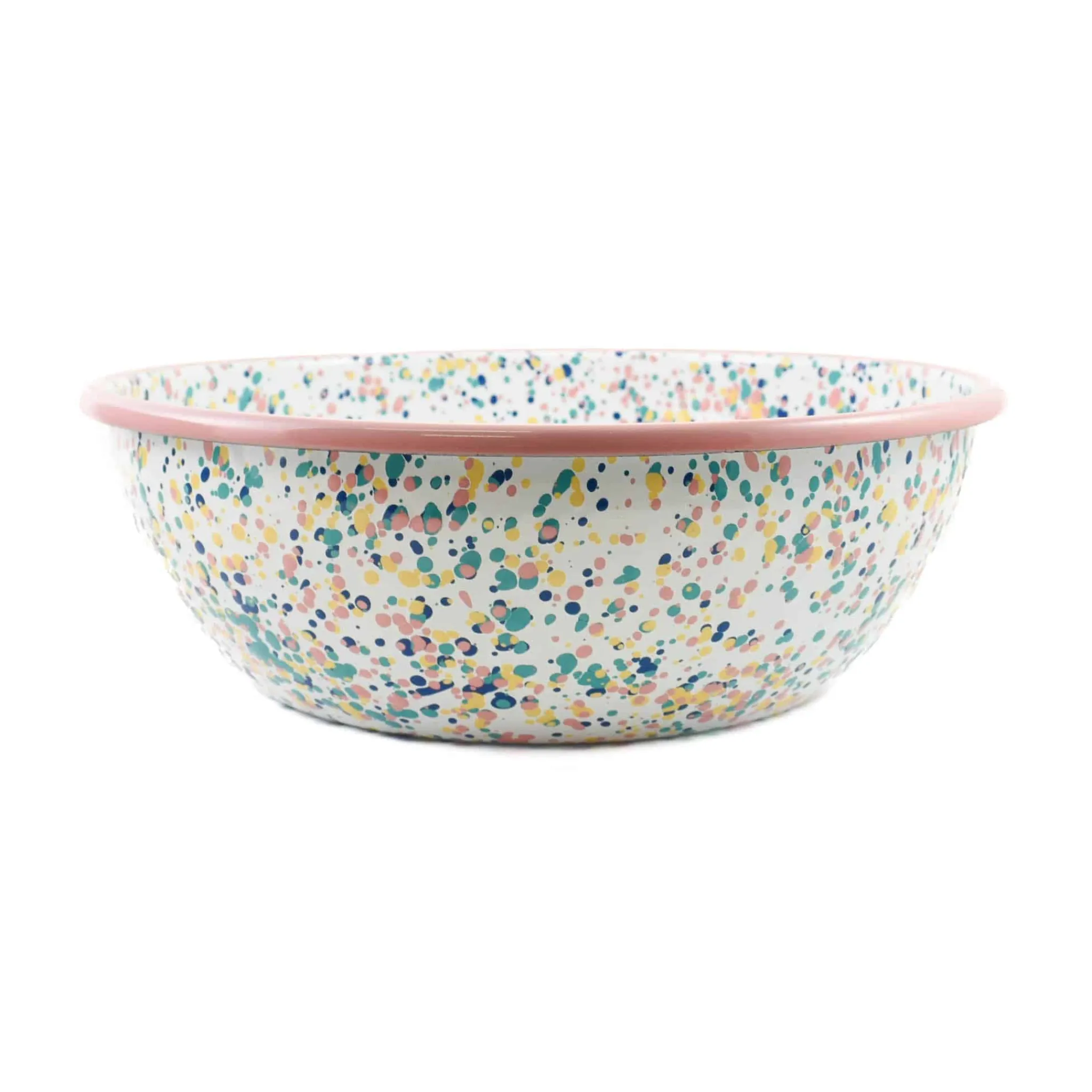 Clearance Pink Dot Enamel Large Salad Bowl, 32cm Tableware Brands|Crockery & Dinnerware